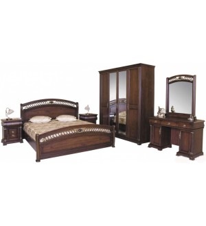 Спальня Аманда (кров.160х200 2-е тумбы туал. стол с зерк. шкаф 4-дв с зеркалом)