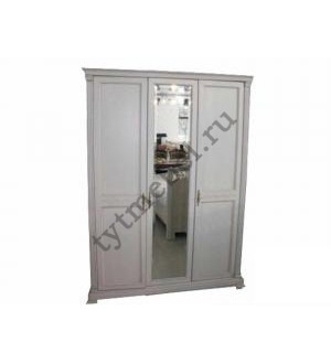 9901. Шкаф 3-дверный  "Нотти" "WARDROBE" - с  зеркалом (154*64,5*214,5). Цвет: white (белый)