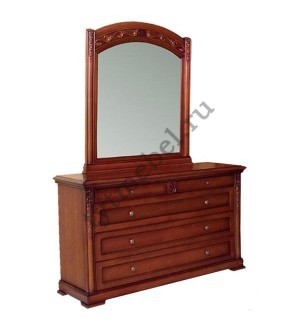 С05. Комод с зеркалом "Валенсия" "DRESSER" (130*48*82). Цвет: white (белый)