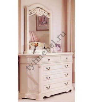 518. Комод с зеркалом "Паола" Dresser, цвет "Слоновая кость"