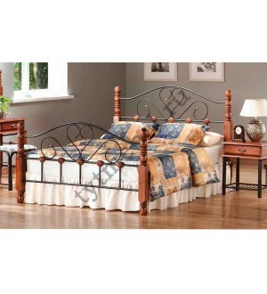 Кровать PS 817 L (160*203) с низким изножьем, (цвет: Rose Oak -Темная вишня)