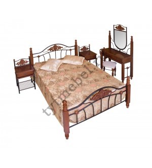 Кровать PS 870 (140*203), (цвет: Rose Oak -Темная вишня)