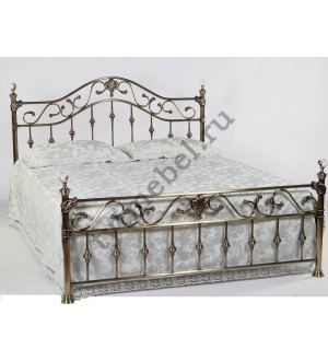 Кровать 9906 - 140*200 см CRYST (цвет - Antique brass - Античная медь) с КРИСТАЛЛАМИ