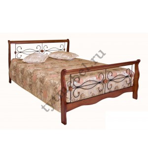 Кровать АТ-9077 L (160*200) с НИЗКИМ ИЗНОЖЬЕМ  (цвет: Rose Oak)