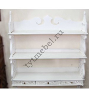 PRS 19 Полка навесная (массив красного дерева) WHITE GLAZE (белый глянцевый)