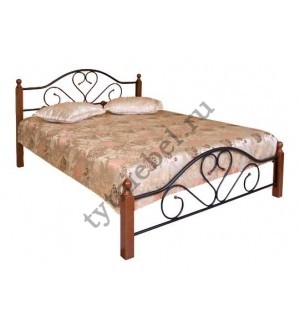 Кровать FD 802 KING (182х203 см), (решетка металлическая), цвет: Rose Oak (Темная вишня)