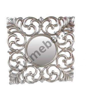 Mirror Carved Зеркало 100*100*3,5 см, цвет: Silver Antique - античный серебристый
