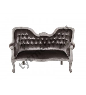 SOFA DOUBLE ENDED Софа144х88х95 см. Обивка-ткань-велюр, цвет: Duco+Glaze Black - античный серый