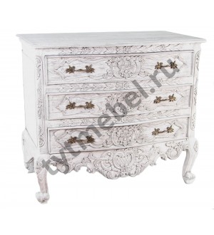 COMMODE VERSAILLE 3. Комод с 3-мя ящиками 105х60х96см, цвет: Duco+Glaze Black - античный серый