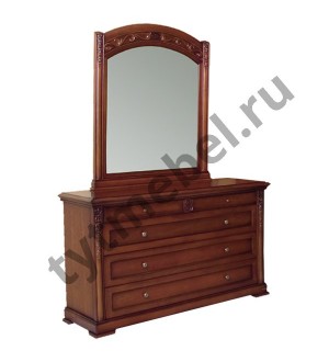 С05. Комод с зеркалом "Валенсия" "DRESSER". Цвет: вишня