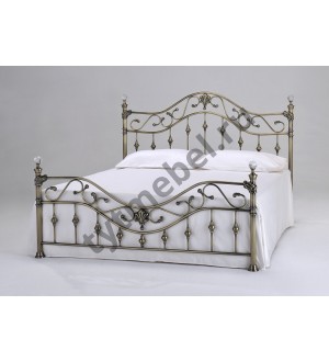 Кровать 9907 L - 160*200 см CRYST (цвет - Antique brass - Античная медь) с КРИСТАЛЛАМИ 