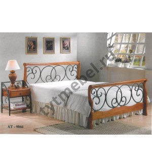 Кровать АТ-9066 (160*200) (цвет: Rose Oak)