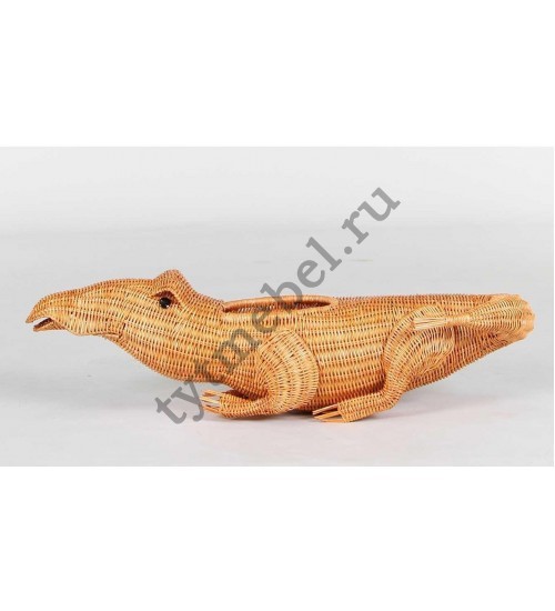 С-01 Декоративный элемент - цветочница (Крокодил) 71х18х28 см, цвет: медовый