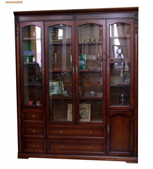 C05. Шкаф книжный 4-х дверный ЗАКРЫТЫЙ, 185х44х220 (Цвет: Z01 - вишня) C05. Шкаф книжный 4-х дверный ЗАКРЫТЫЙ, 185х44х220 (Цвет: Z01 - вишня)