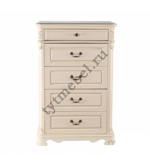 518. Комод "Паола"Chest с 5-ю ящиками, 79 x49 x107 см, цвет "Слоновая кость", в разобр. виде (2 к.) 518. Комод "Паола"Chest с 5-ю ящиками, 79 x49 x107 см, цвет "Слоновая кость", в разобр. виде (2 к.)