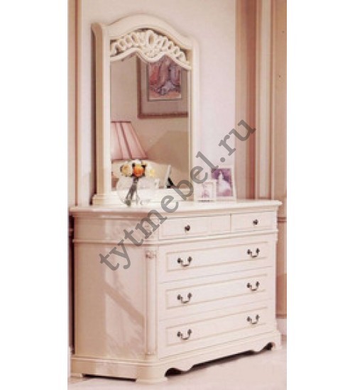 518. Комод с зеркалом "Паола" Dresser, 120х54х193 см, цвет "Слоновая кость", в разобр. виде (3 кор.)