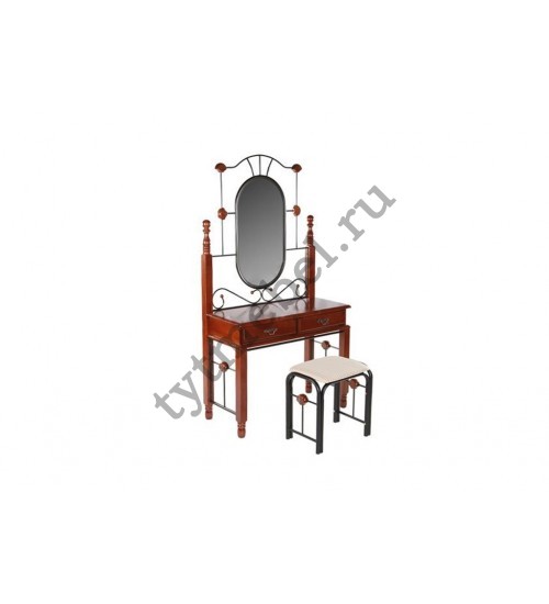 Туалетный столик с банкеткой DT-4 (цвет: Rose Oak) Dressing table with stool