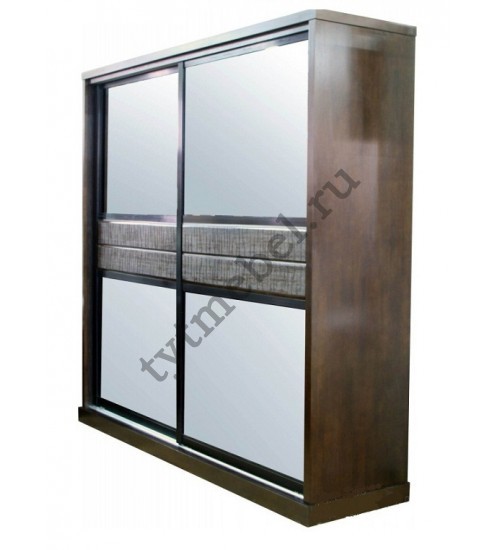 Шкаф-купе "Роберта" 3955-2SD, с зеркалом, матовое, цвет: Dark Wenger