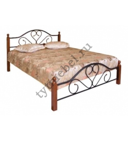 Кровать FD 802 KING (182х203 см), (решетка металлическая), цвет: Rose Oak (Темная вишня)