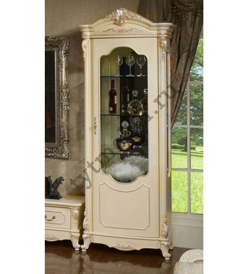 3136 Виктория 1DOORCELLARET витрина 1-дв. правая, МДФ, 790х470х2200, цвет: беж.