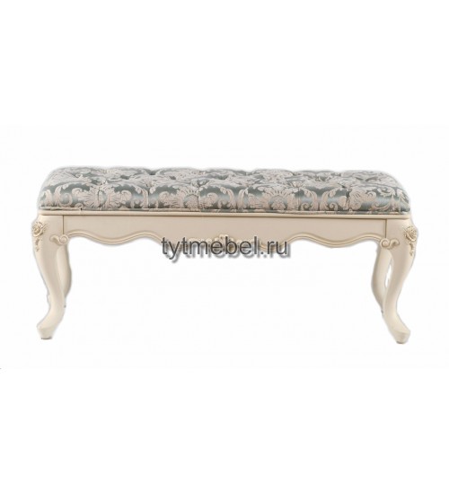 8803. Банкетка "Милано" большая, ткань УЗОР, 120х51х49 см, "Слоновая кость", в разобр. виде