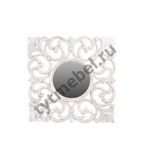 Mirror Carved Зеркало 100*100*3,5 см, цвет: Duco+Glaze Black - античный серый