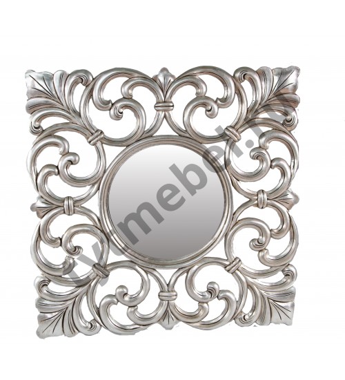 Mirror Carved Зеркало 100*100*3,5 см, цвет: Silver Antique - античный серебристый