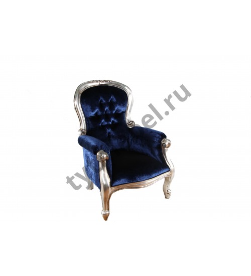 Sofa Grandfather 1 seater  Кресло. Ткань-велюр 72*78*105 см, цвет: Silver Antiq - античное серебро