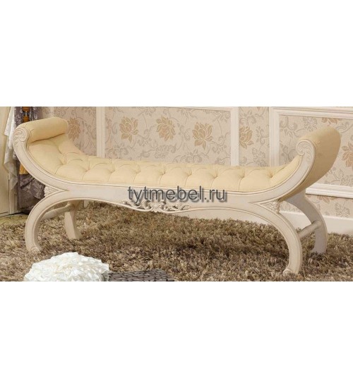 OYF-801. Банкетка большая Виолетта Bed end stool, обита тканью, цвет тем.орех, собр (1 к)