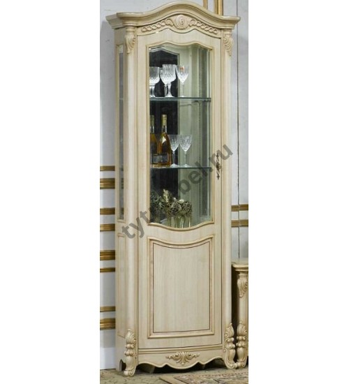 OYF-8929. Витрина 1-дверная Виолетта 76х42х223 см. Цвет: тем.орех, разобр (4 к)