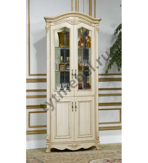 OYF-8929. Витрина угловая Виолетта 70х70х225 см. Цвет: тем.орех, разобр (6 к)