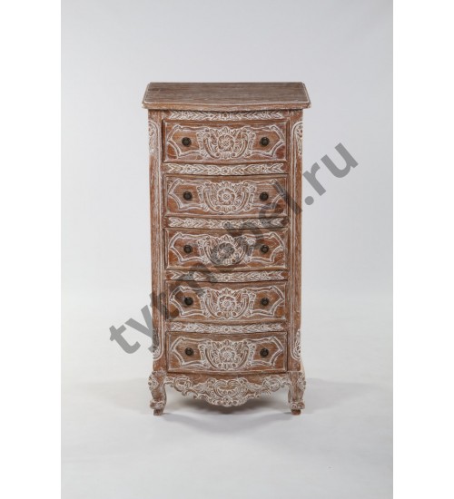 CHIFFONEIR VERSAILLE Комод с 5 ящиками 60х46х119 см цвет: Ceruse - античный бежевый