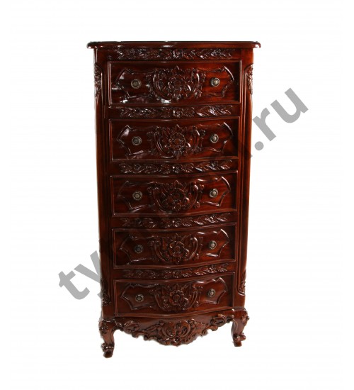 CHIFFONEIR VERSAILLE Комод с 5 ящиками 60х46х119 см, цвет: NBA Pecan - темная вишня