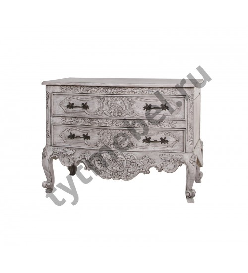 COMMODE VERSAILLE 2 Комод с 2-мя ящиками 107х59х78см, цвет: Duco+Glaze Black - античный серый