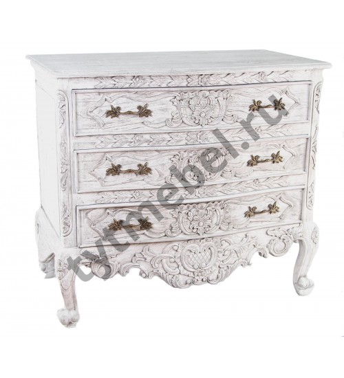 COMMODE VERSAILLE 3. Комод с 3-мя ящиками 105х60х96см, цвет: Duco+Glaze Black - античный серый