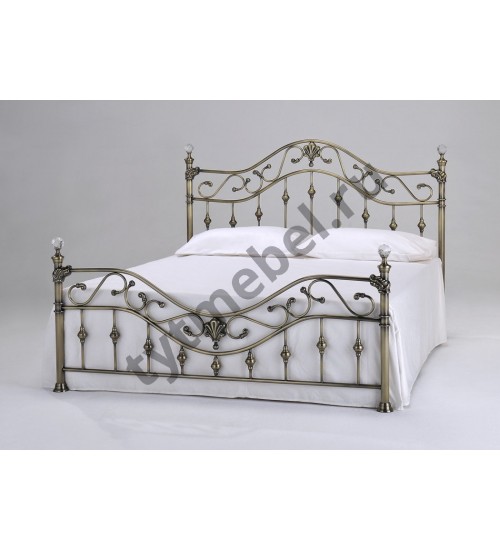 Кровать 9907 L - 160*200 см CRYST (цвет - Antique brass - Античная медь) с КРИСТАЛЛАМИ