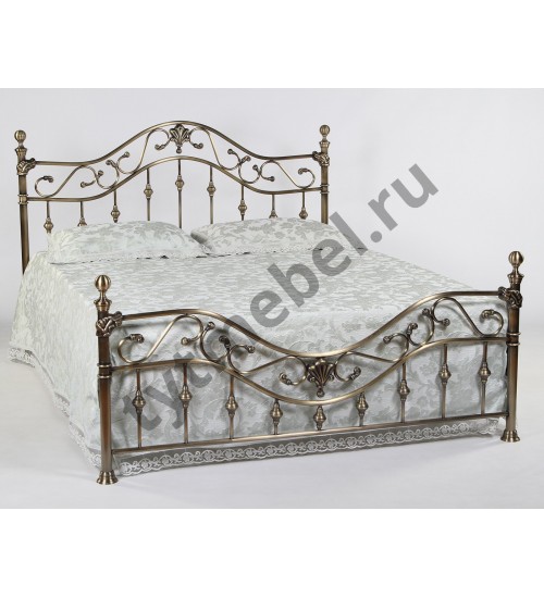 Кровать 9907 L - 160*200 см CRYST (цвет - Antique brass - Античная медь) 