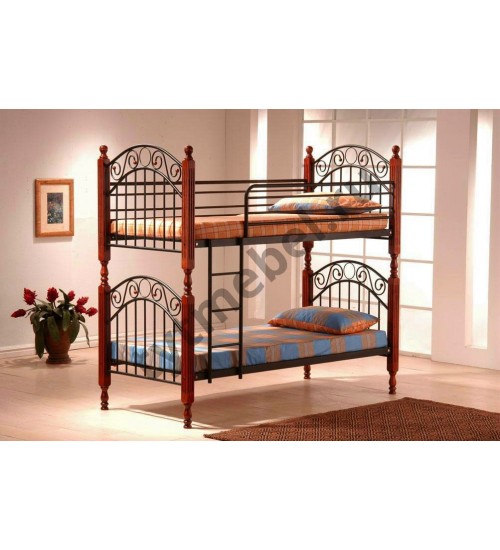 Кровать  PS 600, двухъярусная, цвет: Rose Oak