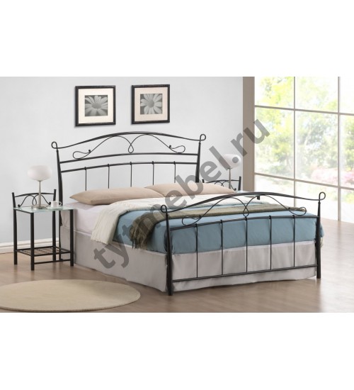 Кровать "Соната" 9200-SNS (160*200) черный металл
