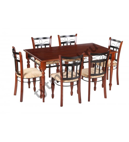 Обед. группа PS (Стол PS 502 и 6 стульев PS 306-каркас) (цвет: Rose Oak)