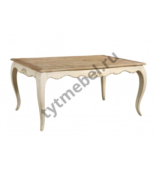 KF066-4 Обеденный стол 182*90*78, цвет: natural oak+antique white (собран.)