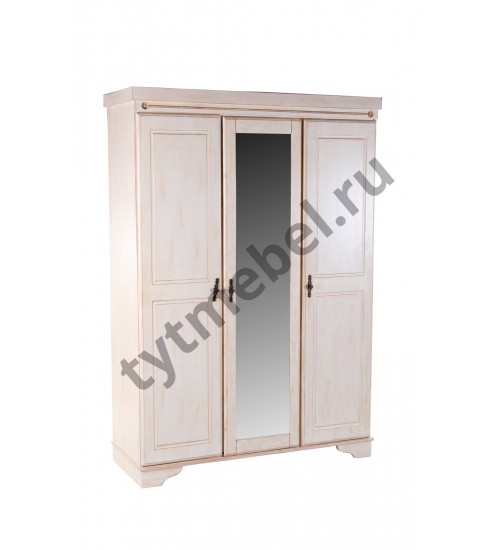 Шкаф IREN 3-х дверный с центральным зеркалом (Цвет: Antique white)